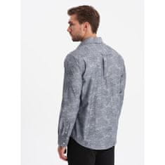 OMBRE Pánská flanelová kostkovaná bavlněná košile V3 OM-SHCS-0157 šedá MDN124379 S