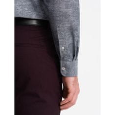 OMBRE Pánská flanelová kostkovaná bavlněná košile V3 OM-SHCS-0157 šedá MDN124379 S