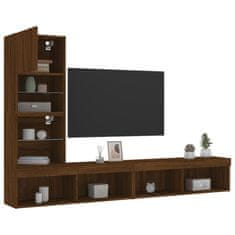 Vidaxl 4dílná obývací stěna s LED hnědý dub kompozitní dřevo