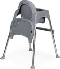 EcoToys Dětská jídelní židlička 2v1 šedá