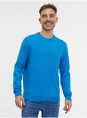Tommy Hilfiger Modrý pánský svetr s příměsí kašmíru Tommy Hilfiger S
