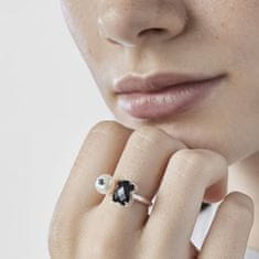 Tous Otevřený stříbrný prsten s medvídkem a pravou perlou 513635510