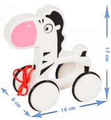 Tulimi Edukační hračka, tahací Maxi Zebra - bílá