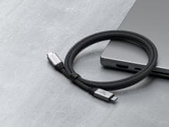 Satechi kabel USB 4, PD 240W, 8K@60Hz / 4K@120Hz, 40Gbps, opletený, 1.2m, černá