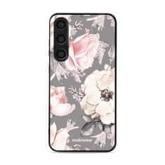 Mobiwear Prémiový lesklý kryt Glossy na mobil Samsung Galaxy S24 Plus - G034G - Květy na šedém pozadí