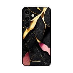 Mobiwear Prémiový lesklý kryt Glossy na mobil Samsung Galaxy S24 - G021G Černý a zlatavý mramor