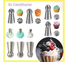 Netscroll Sada 8 špiček pro dokonalé zdobení dortů a zákusků všech tvarů a velikostí, CakeMaster