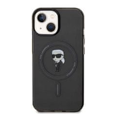 Karl Lagerfeld hard silikonový obal iPhone 15 6.1" Black IML Ikonik MagSafe