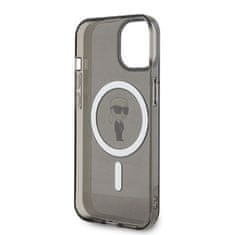 Karl Lagerfeld hard silikonový obal iPhone 15 6.1" Black IML Ikonik MagSafe