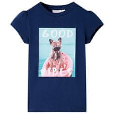 Greatstore Dětské tričko Pes v člunu námořnicky modré 116