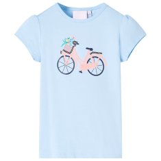 Greatstore Dětské tričko Jízdní kolo světle modré 116