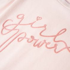 Greatstore Dětské tričko s volánkovým rukávem třpytivý potisk bledě růžové 92