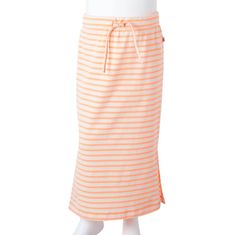 Vidaxl Dětská rovná sukně s pruhy fluorescenční oranžová 128