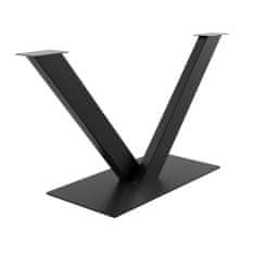 MetaloPro V-Design kovová černá stolní noha, centrální stolová podnož, pro až 150 kg těžké stolové desky, jídelní stůl stolek konferenční stolek obývací stolek, průmyslový moderní obývací pokoj