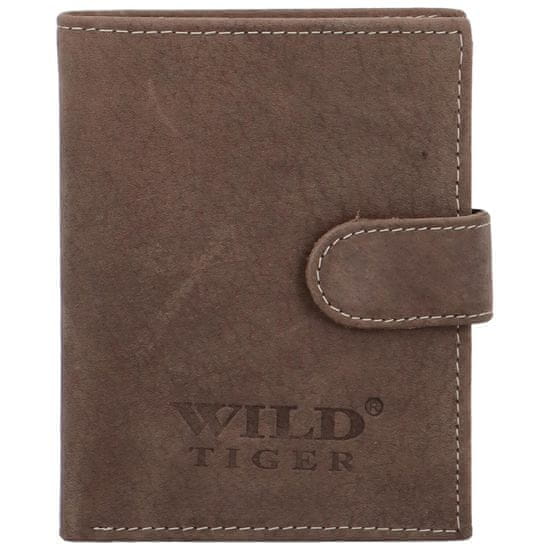 Wild Tiger Pánská kožená peněženka na výšku Wild Daniells, tmavě hnědá