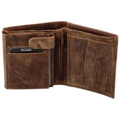 Bellugio Pánská kožená peněženka na výšku Bellugio Theoo, tmavě hnědá