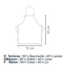 Kela Zástěra Puro 55%bavlna/45%len šedá 85,0x70,0cm