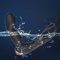 Vibrabate Luxusní masážní přístroj na prostatu s kroužkem na varlata