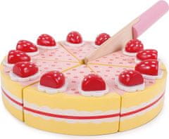 Bigjigs Toys Dřevěný krájecí dort s jahodami Twirl vícebarevný