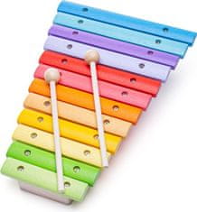 Bigjigs Toys Dřevěný xylofon FRANKO vícebarevný