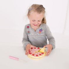 Bigjigs Toys Dřevěný krájecí dort s jahodami Twirl vícebarevný