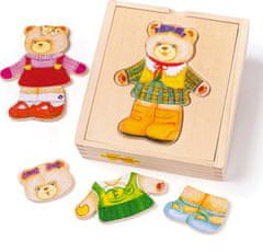 Bigjigs Toys Oblékací puzzle MRS BEAR vícebarevné
