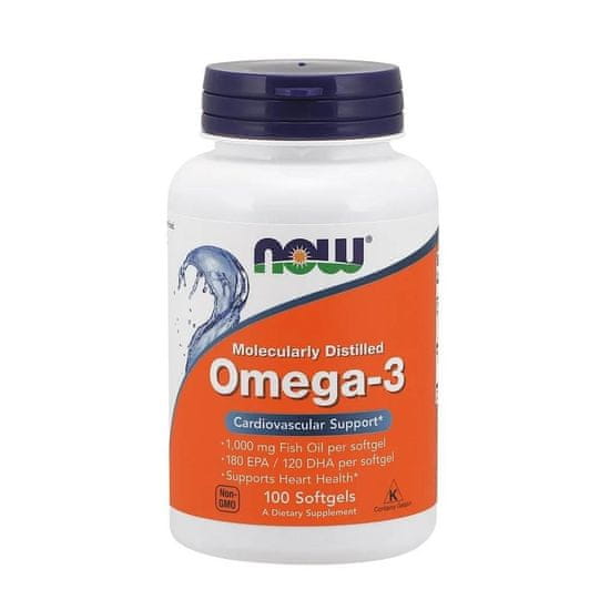 NOW Foods NOW Foods omega 3, molekulárně destilovaný rybí olej, 100 kapslí 264