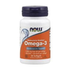 NOW Foods NOW Foods omega 3, molekulárně destilovaný rybí olej, 30 měkkých kapslí 2848