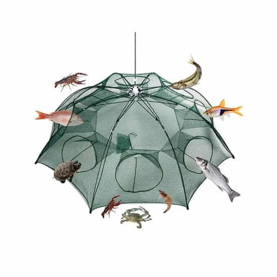 Netscroll Síťová past ve tvaru deštníku pro lov ryb a raků, efektivní lov ve sladkých i slaných vodách, skládací, NetFish