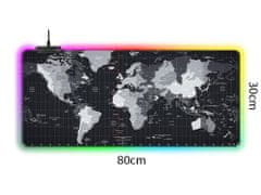 Verkgroup Podložka pod myš RGB Mapa světa 80x30 cm