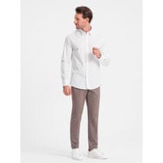 OMBRE Pánská bavlněná košile REGULAR FIT s mikro vzorem bílá MDN124416 S