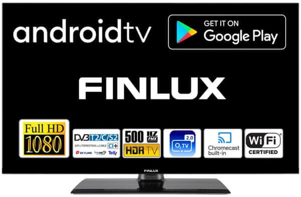 televize Finlux 32FFF5672 smart TV android LED TV 32 palců operační systém Android HbbTV O2TV červené tlačítko skylink bluetooth Wi-Fi USB fastscan