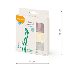 BabyOno Bambusové ručníky/žínky 3D sada Natural Bamboo