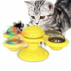 Netscroll Interaktivní hračka pro kočky, vše v jednom, čistí zuby, škrábe, trénuje, zmírňuje úzkost, stimuluje přirozené instinkty, WindmillToy