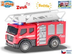 Mikro Trading 2-Play Traffic Auto hasiči CZ design 14 cm volný chod se světlem a zvukem