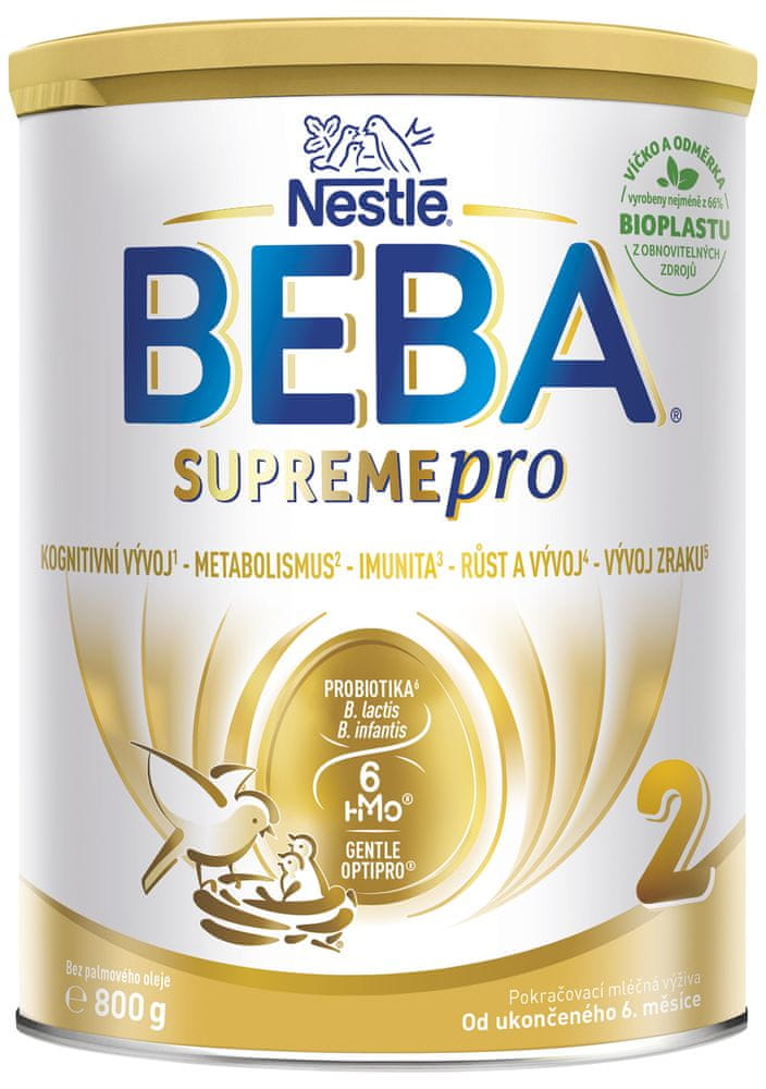Levně BEBA SUPREMEpro 2, 6 HMO, pokračovací kojenecké mléko, 800 g