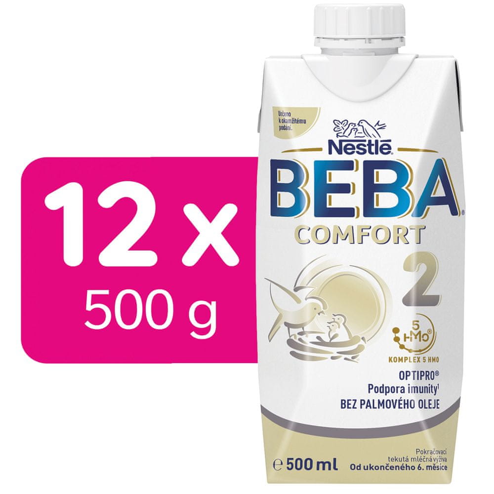 Levně BEBA COMFORT 2, 5 HMO, tekuté pokračovací mléko, 12 x 500 ml
