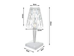 INTEREST Křišťálová LED stolní lampa RGB na dálkové ovládání nebo dotykem..