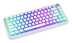 herní klávesnice Thock 75% Wireless Red Onyx White Pudding / RGB / red sw. / bezdr. / mech. /US/ zkrácená /bílá