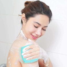 Netscroll Silikonová masážní kartáč na tělo s otvorem pro 80ml sprchového gelu, BodyBrush