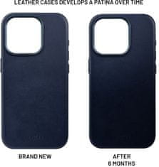 FIXED kožený zadní kryt MagLeather s podporou Magsafe pro Apple iPhone 12/12 Pro, modrá