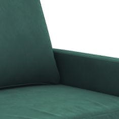 Vidaxl 3dílná sedací souprava s polštáři tmavě zelená samet