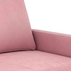 Vidaxl 3dílná sedací souprava s polštáři růžová samet