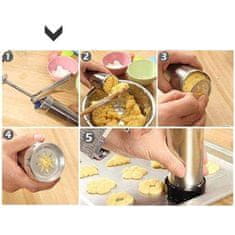 Netscroll Lis na sušenky nástroj na výrobu a zdobení sušenek s 20 různými modely, pistole na výrobu sušenkových forem, CookieStar