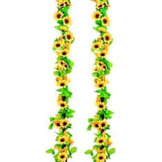 Netscroll Umělý slunečnicový věnec s přírodním vzhledem, 2 ks, GarlandSunflower