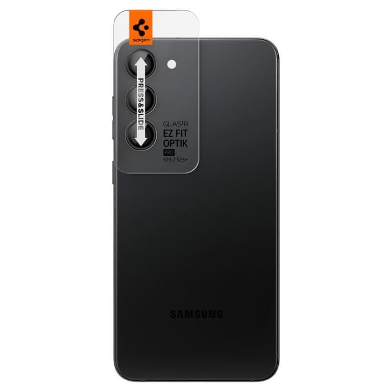 Spigen Glass EZ Fit Optik Pro 2 Pack, black - Samsung Galaxy S23/Galaxy S23+/Galaxy S24 (AGL05962)