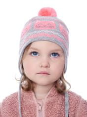 Marhatter Dívčí pletená čepice 9666 šedá/růžová 50