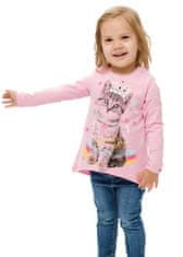 WINKIKI Dívčí tričko s dlouhým rukávem Princess Cat 116 růžová