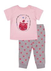 WINKIKI Dívčí pyžamo Cat 86 růžová/šedý melanž