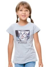 Dívčí tričko Kitty 140 šedý melanž